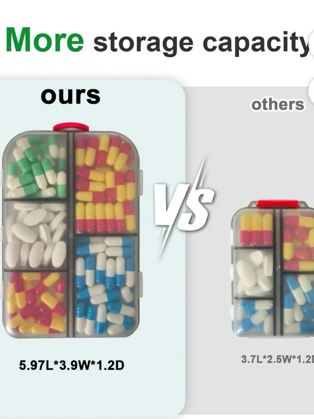 Travel Pill Organizer Case - Gray